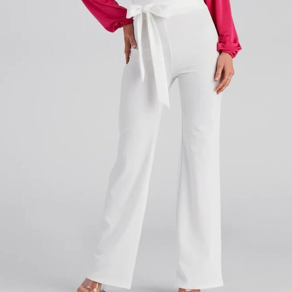 Windsor High-Waist Green Wide-Leg Pants - Picture 7 of 14